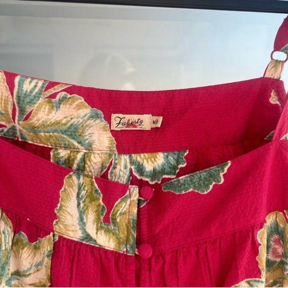 Faherty Floral Pink Top with Button Details - Picture 3 of 4